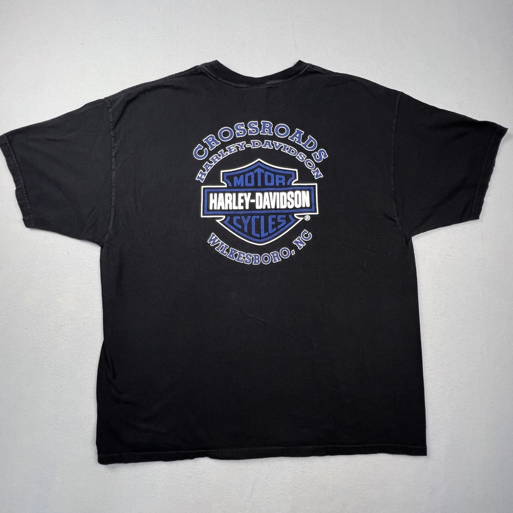Harley-Davidson T-Shirt Mens XL Black Crossroads Wilkesboro NC Biker Graphic Tee - Picture 3 of 11